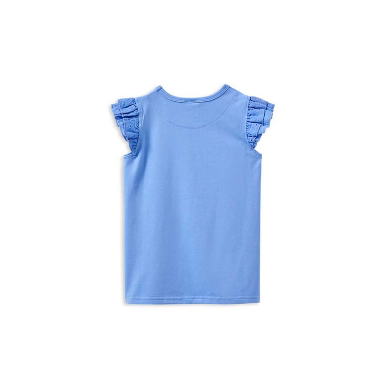 Milky Blue Broderie Frill Tee image number 1